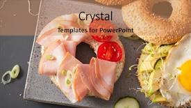  Presentation with avocado - Presentation theme having sandwiches on bagels with egg background and a coral colored foreground