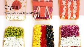  Presentation with white differene - Beautiful slides featuring sandwiches with different flags isolated backdrop and a coral colored foreground