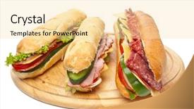  Presentation with lettuce in the vegetable garden - Cool new theme with sandwiches with lettuce vegetables salami backdrop and a blonde colored foreground