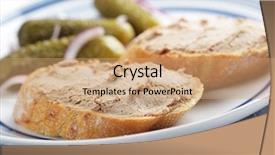  Presentation with cucumbers cultivation - Presentation design with sandwiches with pate and pickled background and a coral colored foreground