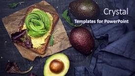  Presentation with fresh avocado - Beautiful slide deck featuring fresh sliced avocado and arugula backdrop and a wine colored foreground