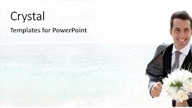  Presentation with married - Audience pleasing PPT layouts consisting of sandy beach - banner template backdrop and a cream colored foreground