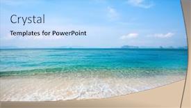  Presentation with tropical - Slide set consisting of sandy-beach-and-beautiful-tropical background and a light blue colored foreground