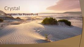  Presentation with ocean - Presentation design having sandy-beach-and-dunes background and a lemonade colored foreground