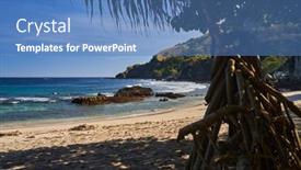  Presentation with asia - Presentation with sandy-beach-in-asia-perfect background and a teal colored foreground