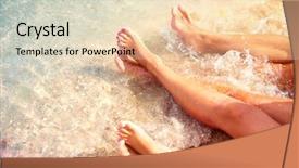  Presentation with holidays - Presentation with sandy beach in water background and a lemonade colored foreground