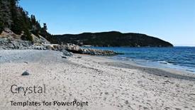  Presentation with newfoundland - Slides having sandy-beach-landscape-in-rural background and a light gray colored foreground