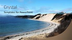  Presentation with newfoundland - Audience pleasing theme consisting of sandy beach landscape in rural newfoundland backdrop and a light blue colored foreground