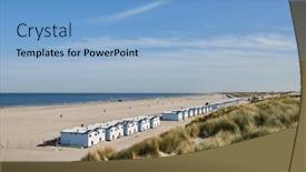  Presentation with sand dunes - Slide deck having sandy-beach-of-the-hook background and a light blue colored foreground