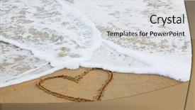  Presentation with sand heart - Slide set featuring sandy beach on koh samui background and a light gray colored foreground