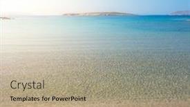  Presentation with tranquil - Beautiful PPT theme featuring sandy beach with amazing tranquil water on paros island cyclades greece backdrop and a coral colored foreground