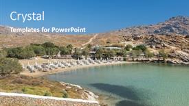  Presentation with cyclades - Cool new presentation theme with sandy beach with amazing tranquil water on paros island cyclades greece backdrop and a teal colored foreground