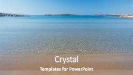  Presentation with tranquil - Audience pleasing slides consisting of sandy beach with amazing tranquil backdrop and a coral colored foreground