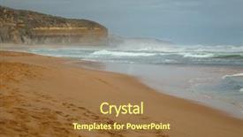  Presentation with waves - Presentation design with sandy beach with big waves background and a tawny brown colored foreground