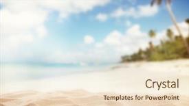  Presentation with blur - Cool new slides with sandy beach with blur sea backdrop and a lemonade colored foreground