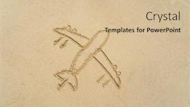  Presentation with sand - Presentation design featuring sandy-beach-with-drawing background and a  colored foreground