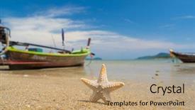  Presentation with beach sands - Slide deck consisting of sandy beach with long tail background and a coral colored foreground