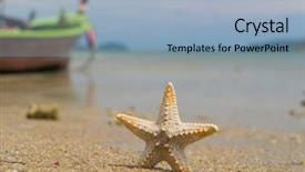  Presentation with beach sands - Slide deck consisting of sandy beach with long tail background and a light blue colored foreground