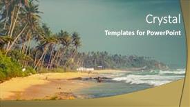  Presentation with palm beach - Presentation with sandy-beach-with-palm-trees background and a gray colored foreground