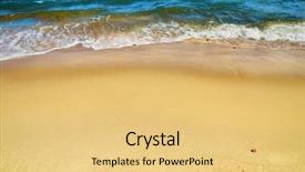  Presentation with wave - Beautiful slide set featuring sandy beach with small wave backdrop and a  colored foreground