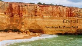 Presentation with ridges - Presentation design with sandy-beach-with-stony-ridges background and a gold colored foreground