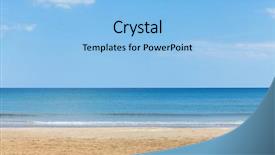  Presentation with beach - Beautiful presentation theme featuring sandy beach backdrop and a light blue colored foreground