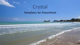  Presentation with zakynthos - PPT theme featuring sandy-beaches-of-zakynthos-zakintos background and a light blue colored foreground