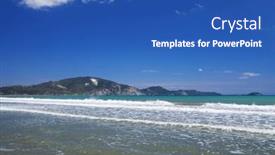  Presentation with third - Presentation consisting of sandy-beaches-of-zakynthos-zakintos background and a teal colored foreground