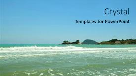  Presentation with third - PPT layouts enhanced with sandy-beaches-of-zakynthos-zakintos background and a light blue colored foreground