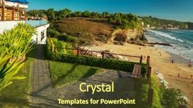  Presentation with dreamland - Slides consisting of sandy coast of the beach of dreamland bali indonesia background and a tawny brown colored foreground