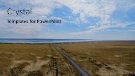  Presentation with kazakhstan - Amazing slides having sandy desert and marshy shores of zaisan lake east kazakhstan backdrop and a light blue colored foreground