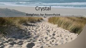  Presentation with path - Presentation theme with sandy path to the beach background and a  colored foreground