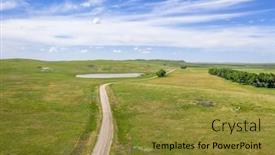  Presentation with ranch - Amazing presentation theme having sandy ranch road in nebraska backdrop and a gold colored foreground