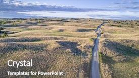  Presentation with road light - Slide deck consisting of sandy road in nebraska sandhill background and a gray colored foreground