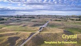  Presentation with road light - PPT theme enhanced with sandy road in nebraska sandhill background and a violet colored foreground