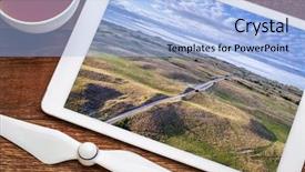  Presentation with road light - Theme with sandy road in nebraska sandhill background and a light blue colored foreground