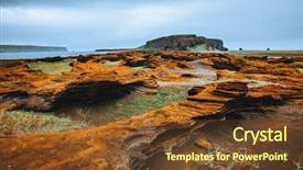  Presentation with earth wind - PPT theme enhanced with sandy rock with by magma background and a tawny brown colored foreground