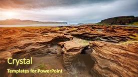  Presentation with rock - Amazing slides having sandy rock with by magma backdrop and a tawny brown colored foreground