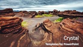  Presentation with winds and tide - Slide set consisting of sandy rocks with by magma background and a tawny brown colored foreground