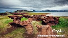  Presentation with rocks - Slide deck having sandy rocks with by magma background and a tawny brown colored foreground