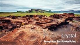  Presentation with rocks - Audience pleasing PPT theme consisting of sandy rocks with by magma backdrop and a coral colored foreground
