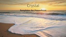  Presentation with seashore - Amazing slide set having sandy-seashore-at-sunset-nature backdrop and a yellow colored foreground