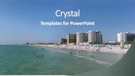  Presentation with florida beach - Audience pleasing PPT theme consisting of sandy shores - panoramic view of clearwater beach backdrop and a teal colored foreground