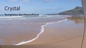  Presentation with beach - Cool new PPT theme with sandy shores - porthmeor beach shore st ives backdrop and a light blue colored foreground