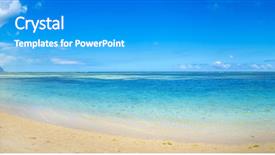  Presentation with beach wedding heart on sand - Cool new PPT layouts with sandy tropical wolmar beach backdrop and a teal colored foreground