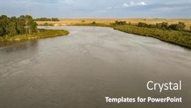  Presentation with river forest - Slide set consisting of sandy-wide-and-shallow-prairie background and a gray colored foreground