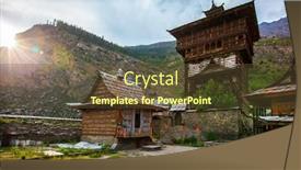  Presentation with himachal pradesh - Beautiful presentation theme featuring sangla-fort-hindu-temple-sangla backdrop and a tawny brown colored foreground