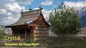  Presentation with himachal pradesh - Beautiful theme featuring sangla-fort-hindu-temple-sangla backdrop and a tawny brown colored foreground