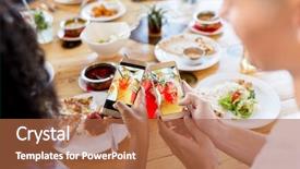  Presentation with mason jar - Slide deck consisting of sangria - technology eating and people concept background and a red colored foreground