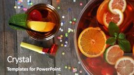  Presentation with bowl - Presentation design featuring sangria in bowl and glass background and a violet colored foreground